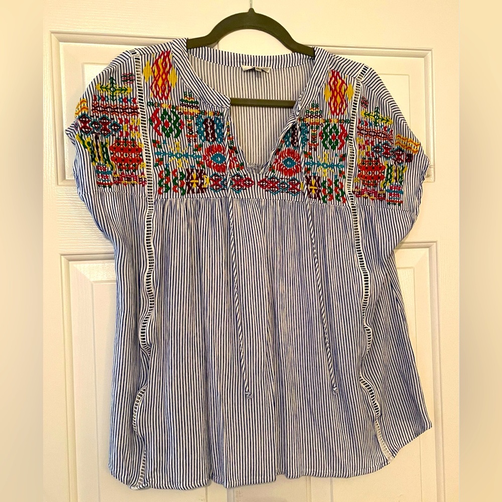 Boho embroidered top